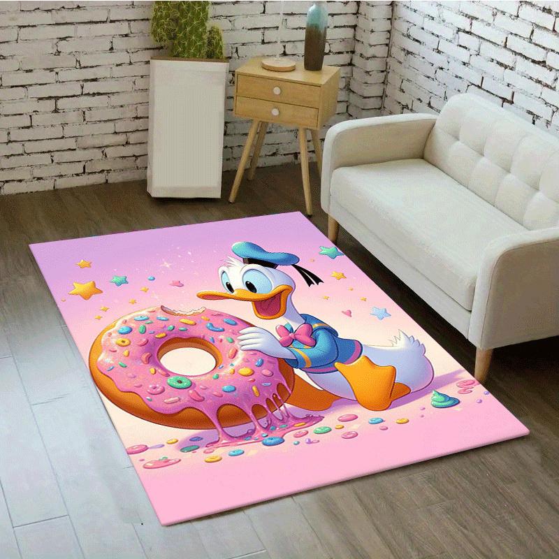 1pc Donald Duck Pattern Area Rug Soft Flannel Floor Mat for Living Room,Office,Bedroom and Carpet,Sofa Coffee Table Floor Mat