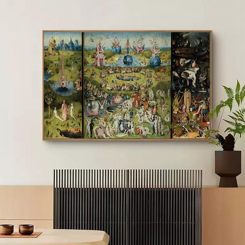 Zahrada pozemských rozkoší Obrazy na plátně Retro tisk Nástěnný obraz do obývacího pokoje a domácí kanceláře Bezrámový