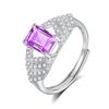 Ring new s925 sterling silver inlaid with natural crystal stone jewelry women's light luxury fashion jewelry gifts
