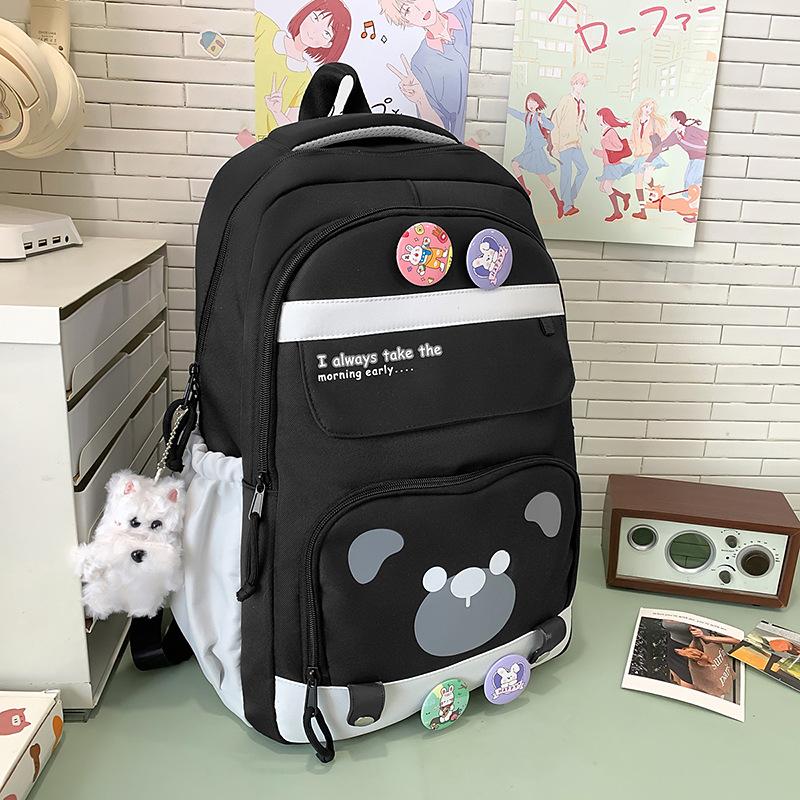 High-value Harajuku fresh and sweet candy-colored bear backpack, light and large-capacity backpack for junior high school students