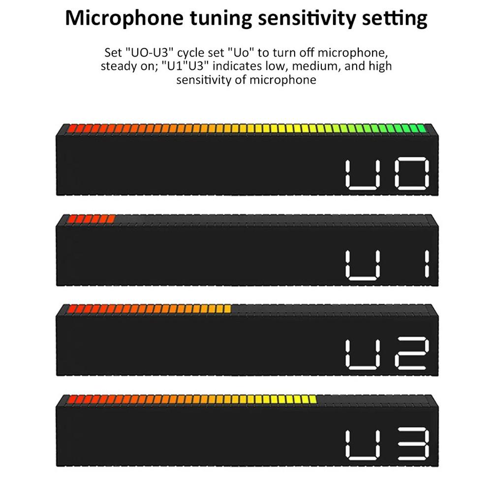 Digital LED Alarm clock with Colorful Music Rhythm Pickup Lighting Bar. Gift Table Clock for Home Decoration2