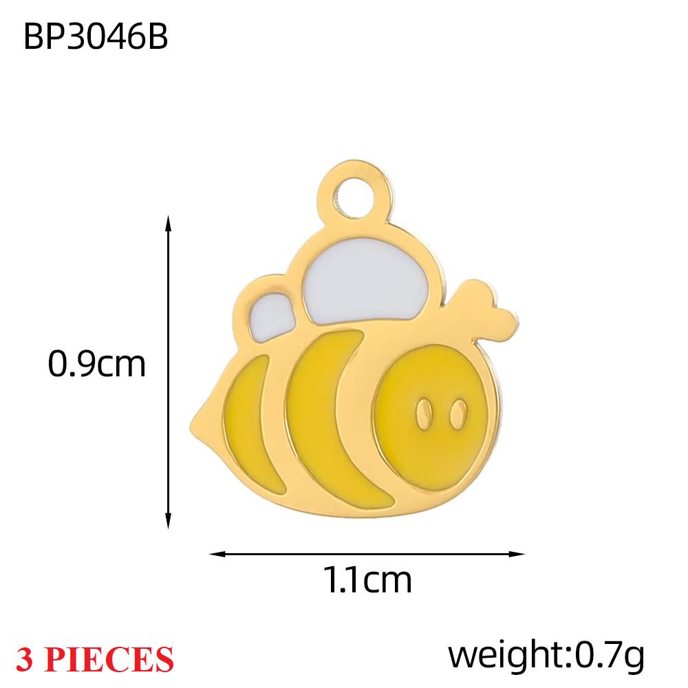 3PCS/LOT CARLIDANA Enamel Turtle Rabbit Bear Charms, Colored Stainless Steel Pendants for Women DIY Necklace Jewelry