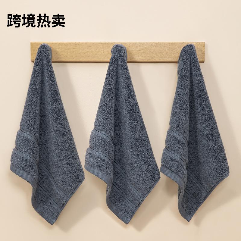 

Multi-color pure cotton square towel, household plain cotton hand towel, promotional embroidery 34x34 peacock синього кольору