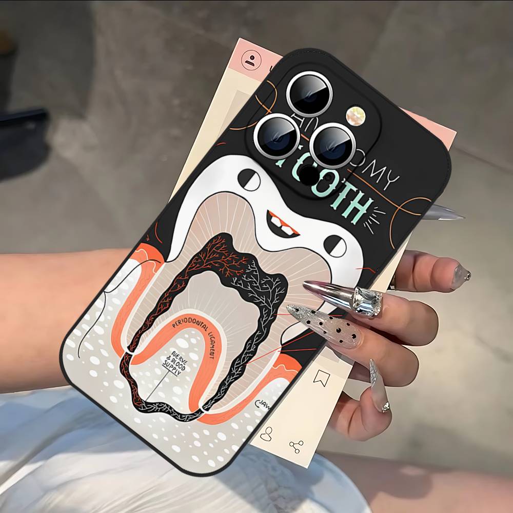 The Dentist Tooth Phone Case For IPhone 17 16 15 14 13 12 11 PRO MAX PLUS Mini TPU Soft To Skin-friendly Case