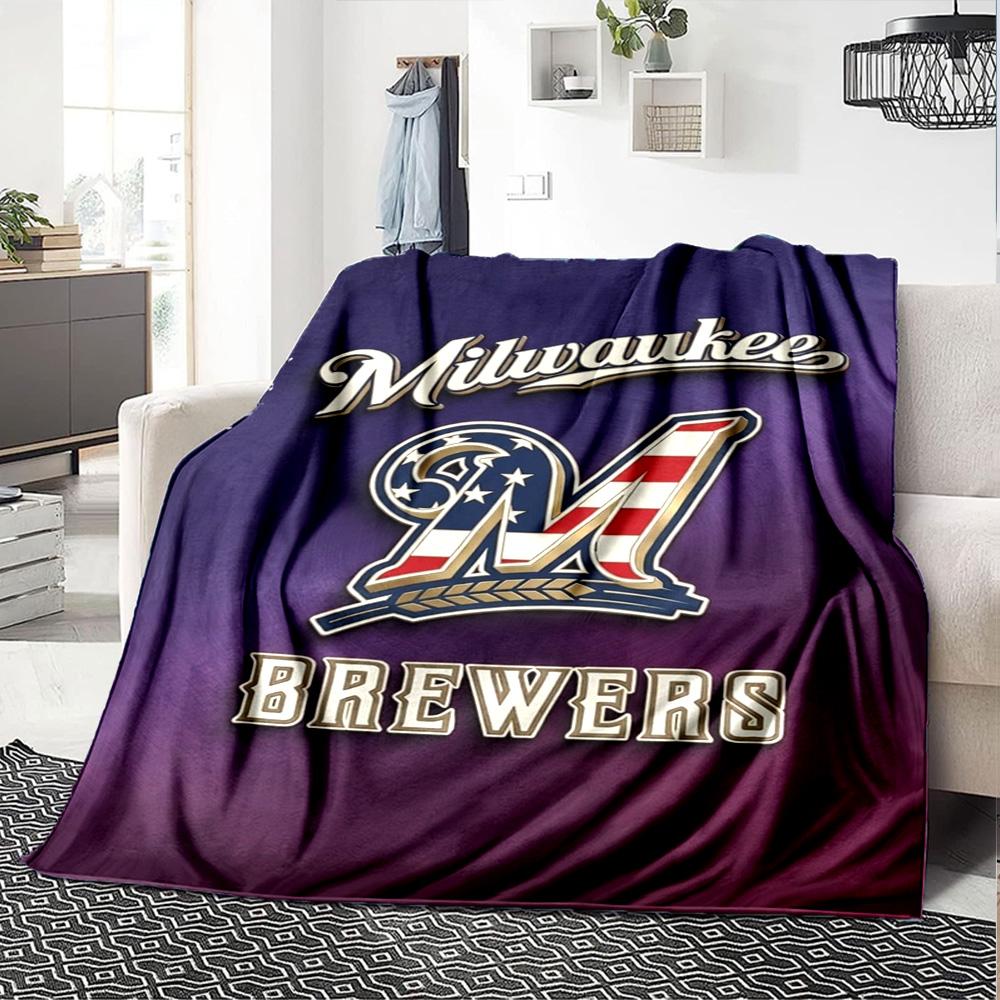Milwaukee Brewers Druck Flanelldecke Hohe Qualität Warm Bequem Decke für Alle Jahreszeiten Perfekt für Geschenke Heimdekoration