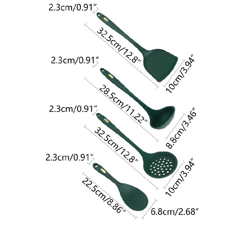 Heat Resistant Cooking Spoon Spatula No Scratch No Toxic Nonstick Safe Durable