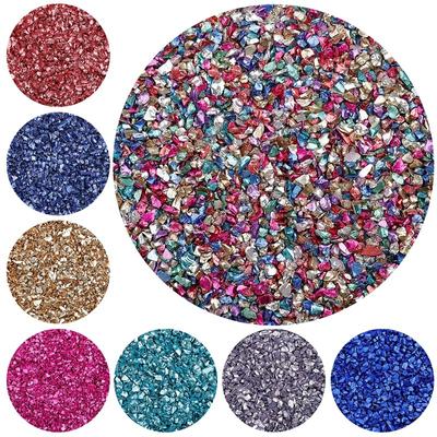 Hohe Qualität Hohe Qualität Lose Perlen Heißer Verkauf 2-4mm Beliebte Glas Unregelmäßige Makadam Kristall Klebstoff Füllstoff DIY Schmuckzubehör 25g Dekoration