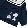 Snoopy fleece sweatshirt with sailor size 90 collar, navy,