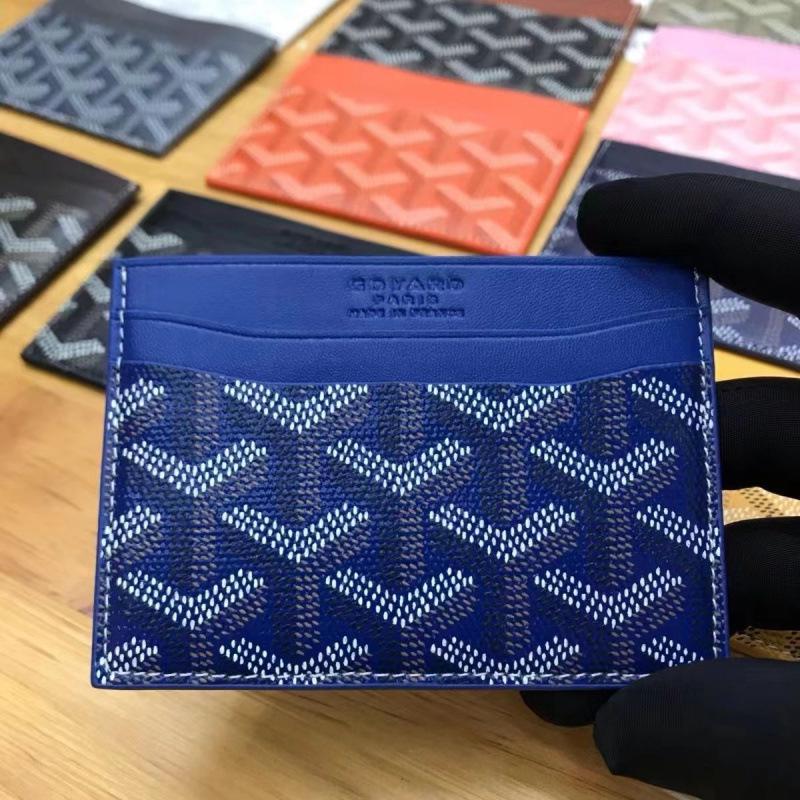 2025 Dogtooth Goyard Unisex Card and Coin Holder - Fashionable Two-Layer Cowhide Design