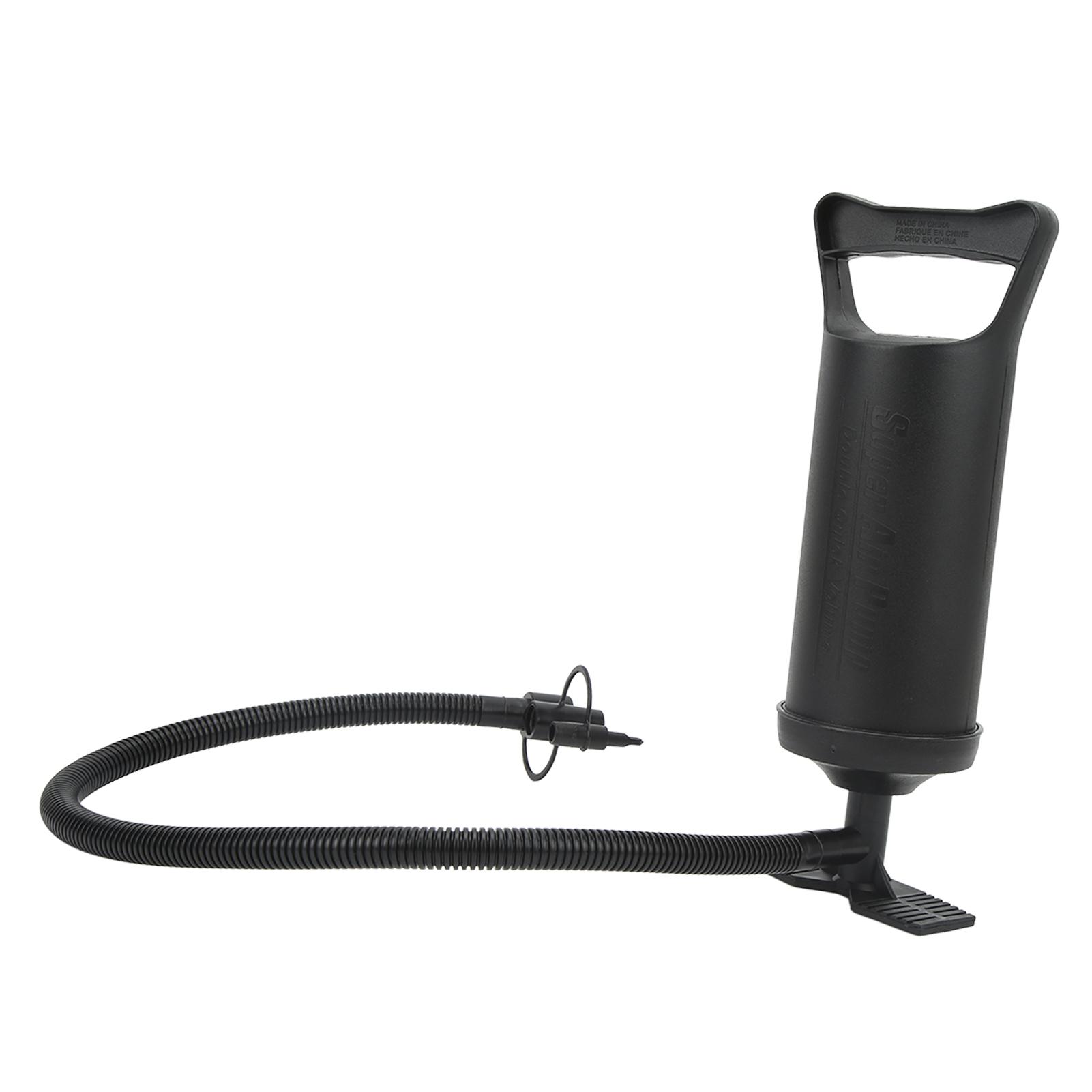 Manual Air Pump Black Hand Drawn Two Way Swimming Ring Pump with Inflation Tube for Inflatable Boat
