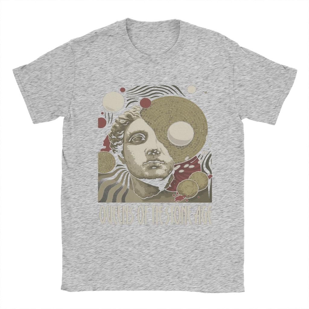 Oversized T Shirt Queens of the Stone Age Music Band Cotton T Shirts American Rock Music Tshirt for Male Short Sleeve Tops