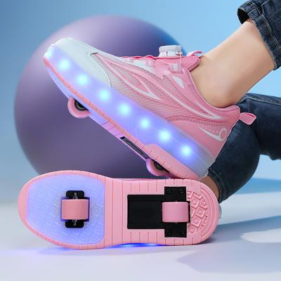 Children's Roller Skating Shoes Fashion Outdoor Sports Walking Shoes 2025 New LED Light Shoes Cute Kids Sneakers for Girl