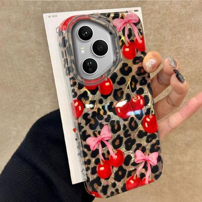 Leopard Cherry Fruit Phone Case for Honor 400 200 90 Smart Pro Magic7 6 5 70 Lite X9a X9c X9b X8b X8a X8c X7c X6c X6b X6 Cover