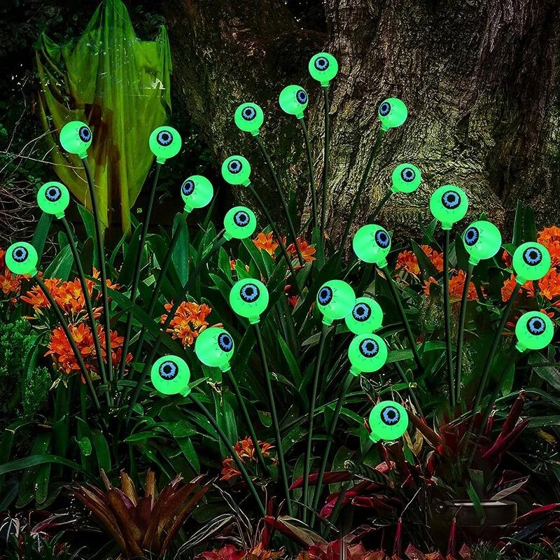 1500LM LED Solar Eyeball Lights Outdoor Waterproof Halloween Outdoor Decoration String Lights Garden Lamps Courtyard Holiday PartyDecor