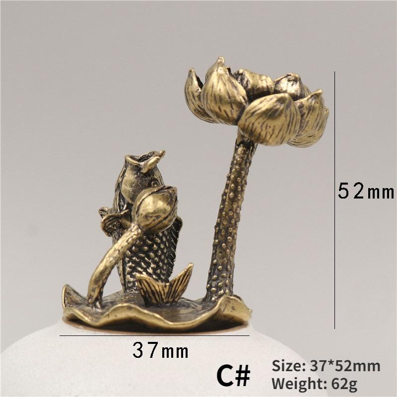 1pc Pure Brass Lotus Leaf Lotus Backflow Incense Ornament Solid Copper Frog Lotus Pond Artistic Conception Incense Holder.
