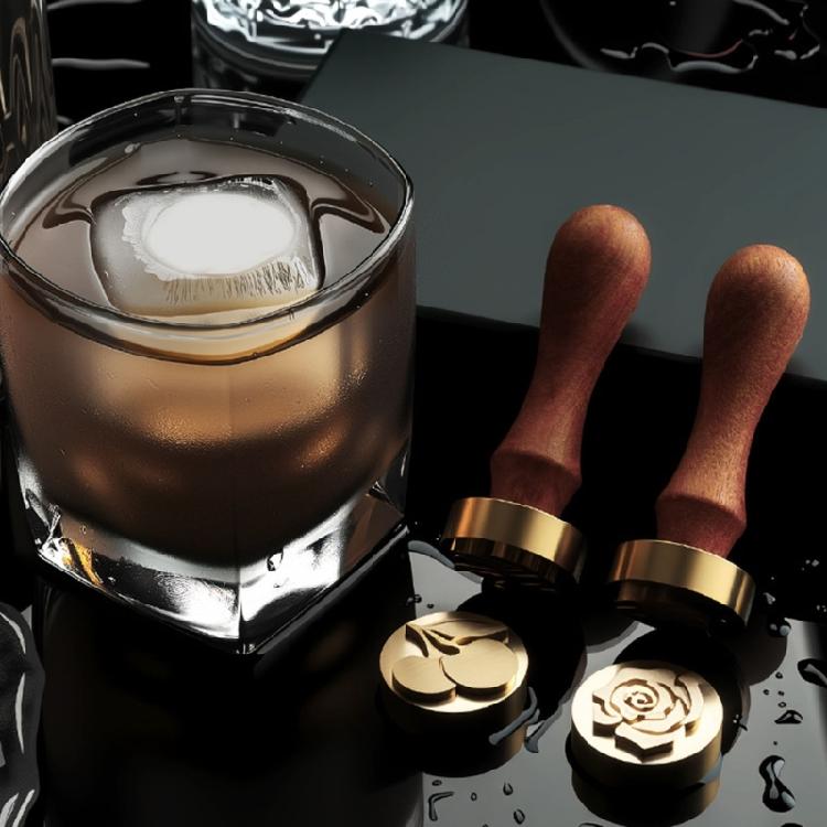 Is pregestempel med trehåndtak Is pregeverktøy for cocktails Sjokolade Desserter Kjøkkendekorasjon