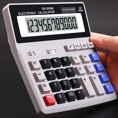 Calcolatrice finanziaria multifunzione a energia solare, display da 200 ml per studenti