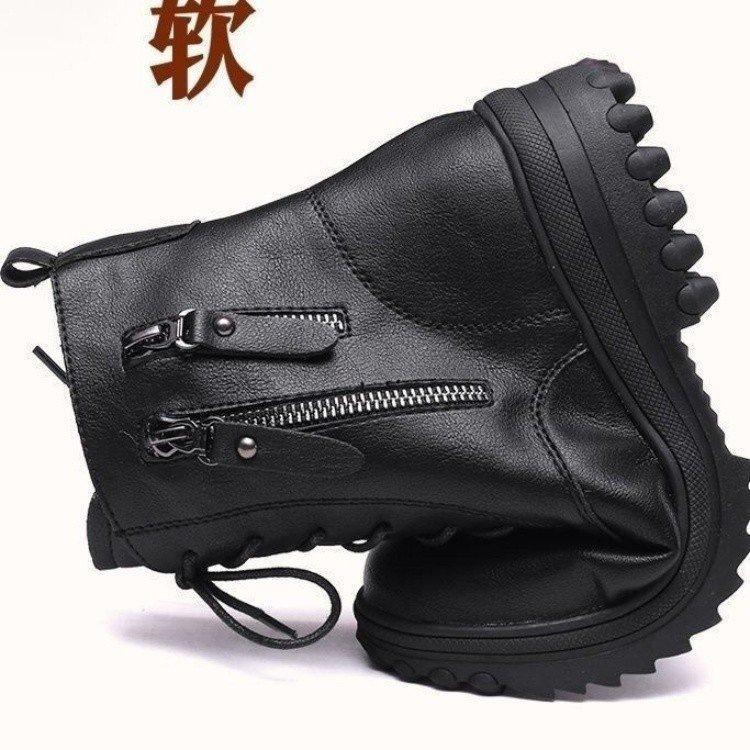 

Ботинки Мартинс на толстой подошве новая осенне-зимняя мягкая кожа бархат средний каблук короткие ботинки утолщенные теплые хлопковые ботинки 35