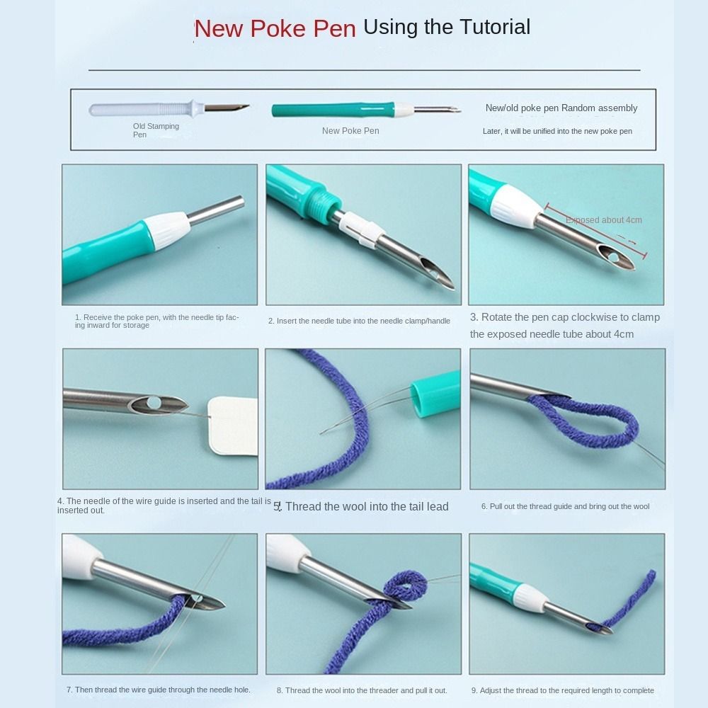 Handmade Punch Needle Set Flower Pattern Rug Punch Poke Needle Embroidery Kit  Educational Toys