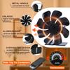 Tomersun Wood Stove Fan Heat Powered 8-Blade Stove Fan, Fireplace Fan for Wood Burning Stove/Pellet/Log Burner, w/Stove Accessories Thermometer &