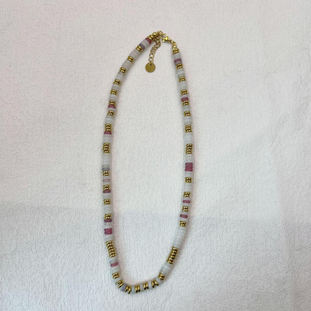 Colorful Semi-Precious Stone Beaded Necklace - Handmade Vintage Clavicle Chain with Optional Multi-Color Design