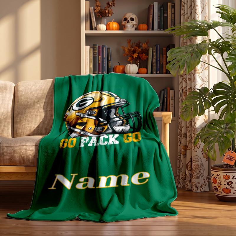 Green Bay Packers Custom Flannel Blankets Soft Warm Cozy Throws for Home Decor Holiday Gifts