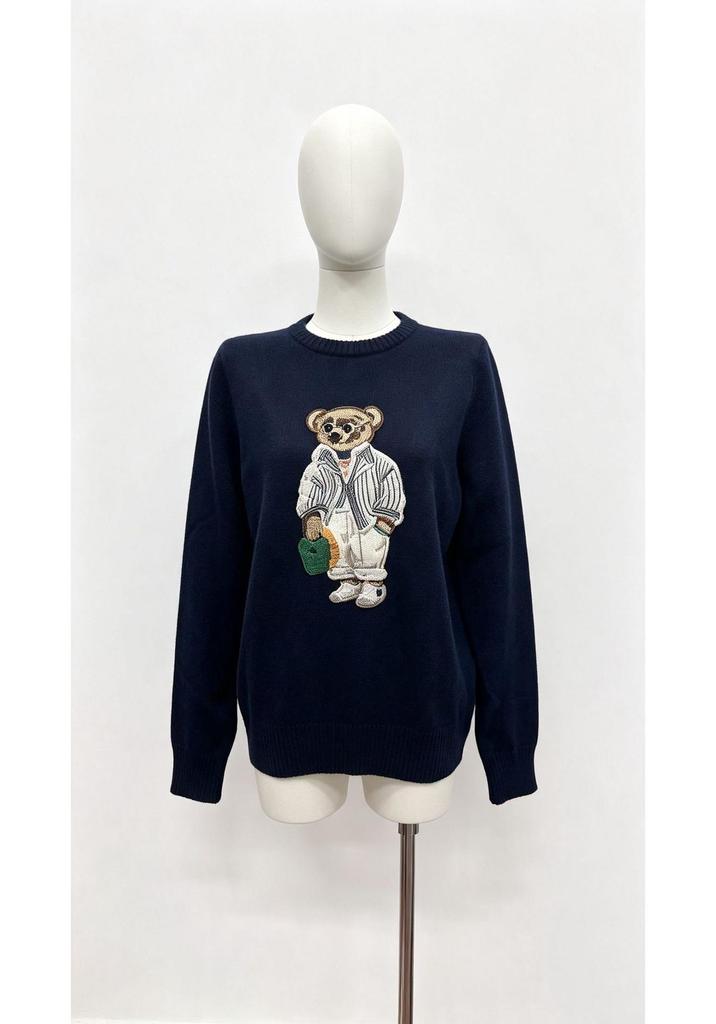 2026 Autumn/Winter Women's Casual Academy Style Bear Sweater
