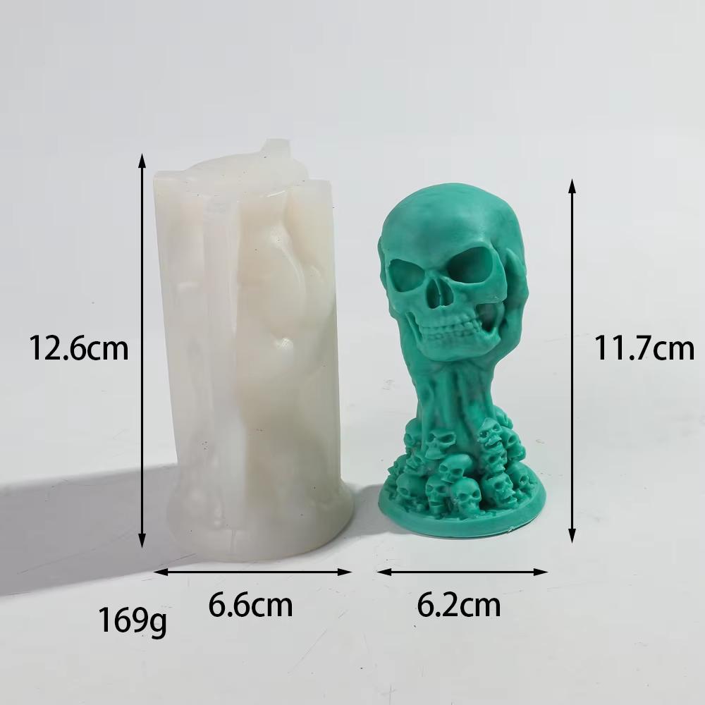 Rose Relief Skull Candle Silicone Mold 3D Halloween Ghost Claw Rose Ball Aromatherapy Pendant Molds Holiday Decor Accessories