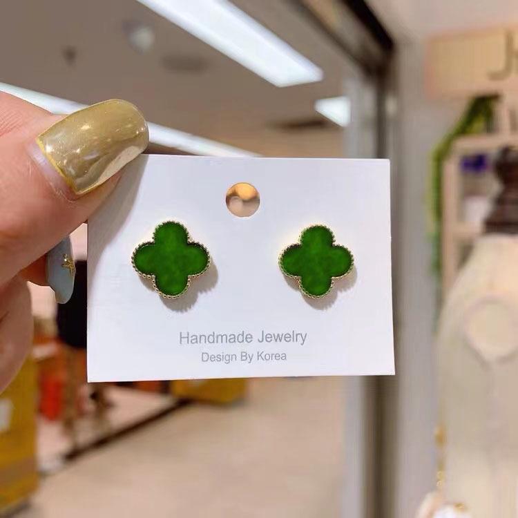 

Colorful Acrylic Four-Leaf Clover Stud Earrings - Minimalist, Versatile 2024 Design for Influencers