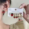 Summer Little Fresh And Cute Strawberry Cherry Stud Earrings Cartoon Girl Ear Buckle Set Sweet Niche Stainless Steel Earrings