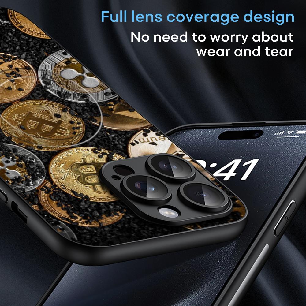 Bitcoin BTC Stylish cool design Phone Case For iPhone 16 15 14 13 12 11 Plus Pro Max High-end Luxury Magsafe Sheepskin
