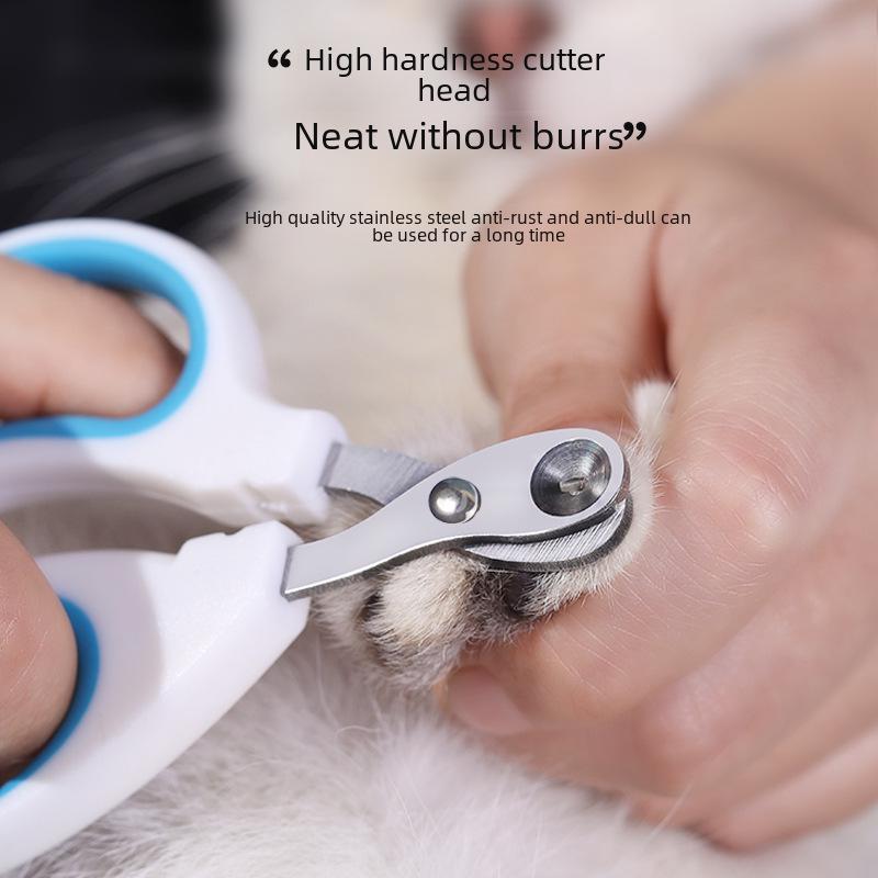 Tiernagelschere mit rundem Loch, Anti-Blut-Positionierung, sicher für Katzen und Hunde, Anti-Splitter-Edelstahlkopf.