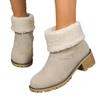 Winter new thick heel velvet thickened snow boots women's large size warm towel short boots cotton shoes women