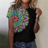 Abbigliamento Donna Estivo T-shirt Girocollo Top Casual Comfort Manica Corta Stampa Vintage Ampio Traspirante Abbigliamento T-shirt da Donna
