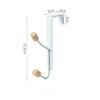 1/2Pcs Over Door Hook Hanger White Sturdy with Wooden Ends Clothes Towel Metal Storage Hooks For Bathroom and Kitchen Hanging
