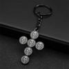 Saint Benedict Cross Key Ring for Women Men Stainless Steel Gold Color Catholic Faith Key Chain Jewelry llaveros K6230S02