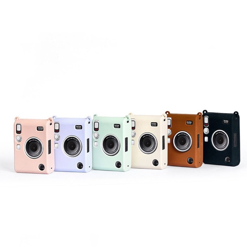 Solid Color Silicone Protective Cover for Fujifilm Instax Mini EVO Instant Camera Case Accessories Soft Shell Leather Protector