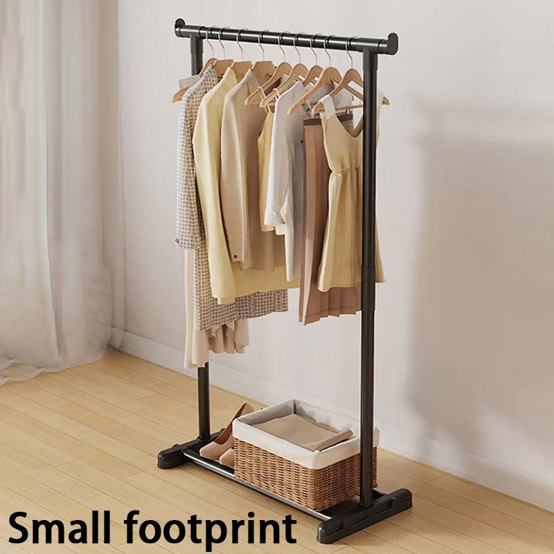 Bedroom Clothes Drying Rack Household Living Room Clothes Storage Rack Wear-Resistant Single Bar Clothes Rack