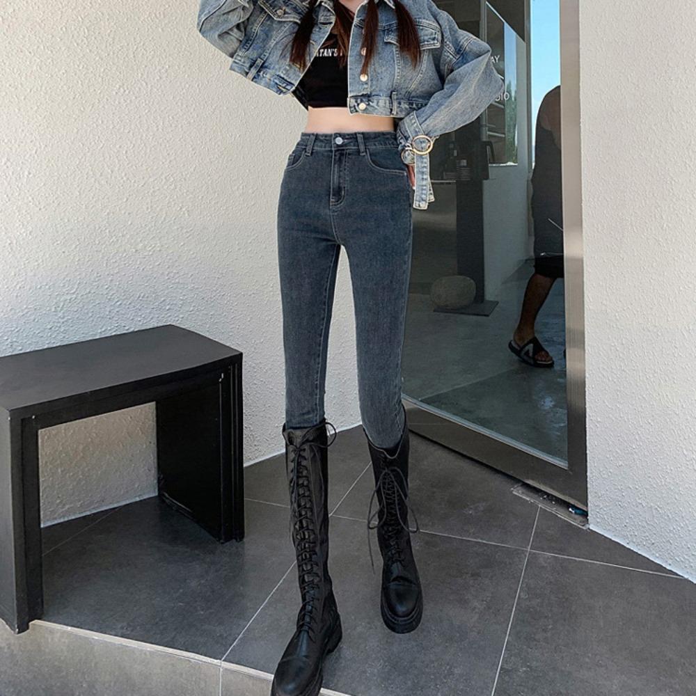 

Xiaoxiangfeng small-footed jeans for women with high waist and thin body 2025 autumn and winter new slim-fit jeans slim-fit 32