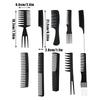 10Pcs Anti-Static Black Plastic Hairbrush For Men & Women Salon Professional Hairdressing Styling Tool