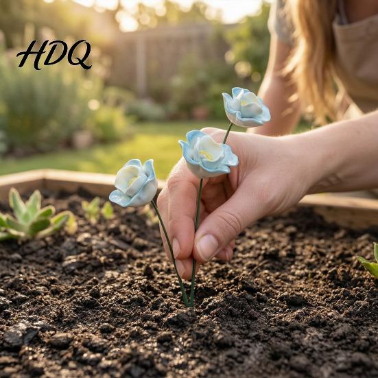 Bee Waterer Watering Station Ceramic Flower Shaped Waterer Vivid Realistic And Home
