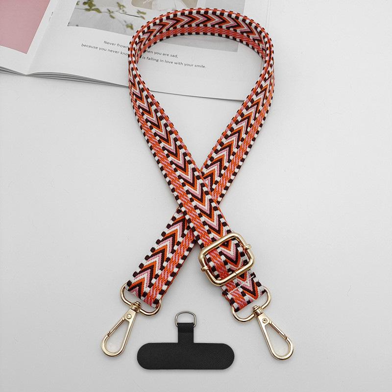 New Color Bag Shoulder Strap Mobile Phone Lanyard Woven Fashion Contrasting Color Bag Strap Crossbody Dual-purpose Strap