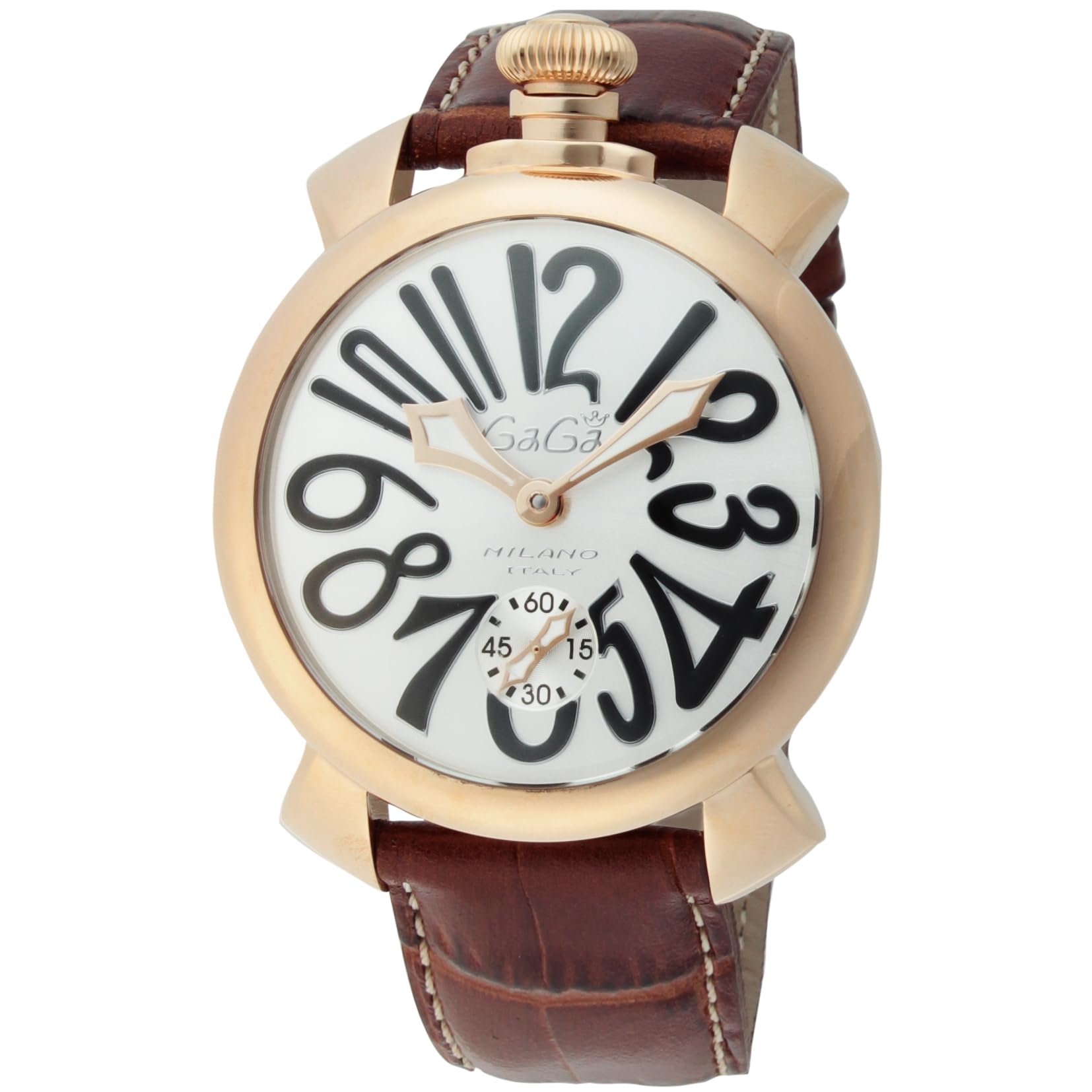 

Outlet Genuine Boxless Watch MANUALE 48MM Silver Dial Manual Winding Daily Waterproof Silver [Gaga Milano] 5011.06S-BRW Men s [Item]