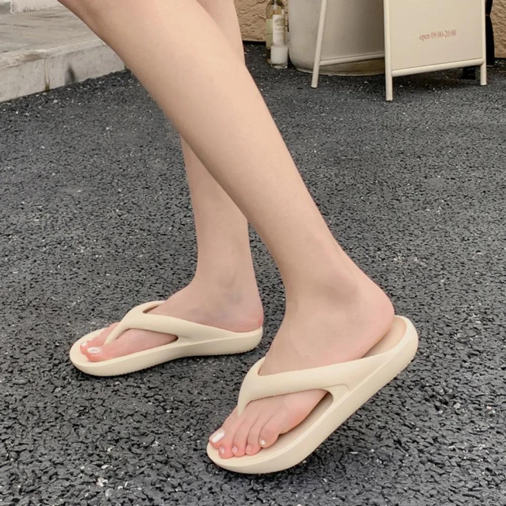 Damen Zehensandalen Sommer Draußen Flache EVA Weiche Sohle Hausschuhe Lässig und Modisch Coole Hausschuhe Damen Flache Hausschuhe