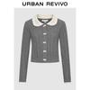 UR Women's 2025 Autumn Contrast Hollow Neck Cable Knit Cardigan