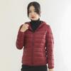 Rourou Women's Hooded Lightweight Down Jacket - New Mushroom Series, Short Style, 90% White Duck Down, Perfect for Autumn and Winter.