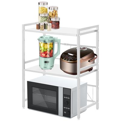 Étagère de cuisine pour micro-ondes, grille-pain, télescopique, largeur intérieure x profondeur 36 cm x hauteur 79 cm. La hauteur du plateau de rangement peut être ajustée de haut en bas. Facile à