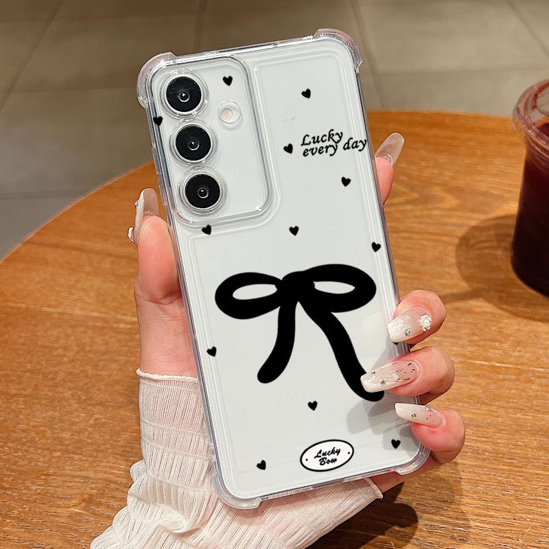 Bowknot Pattern Phone Case For Samsung Galaxy A57 A37 A17 A56 A16 A55 A36 A26 A15 A35 A54 A53 5G Clear Shockproof Soft TPU Cover