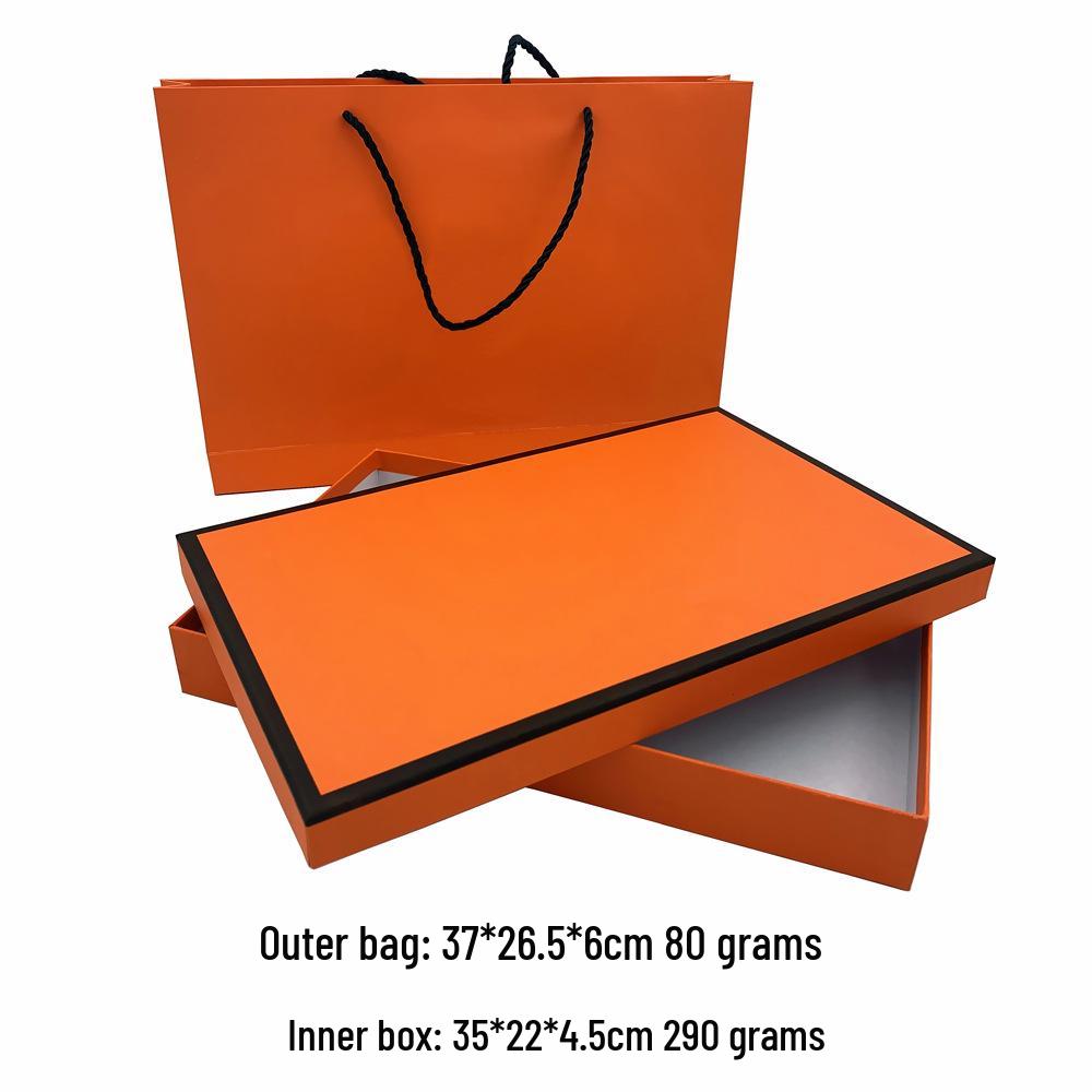 Exquisitely Decorated Orange Round Gift Box with Ribbon Neckerchief