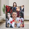 Actor  R-Ryan Reynolds Collage Blankets  Camping Flannel Throw Blanket For Couch Bed Warm  Quality Bedspread Gift Idea